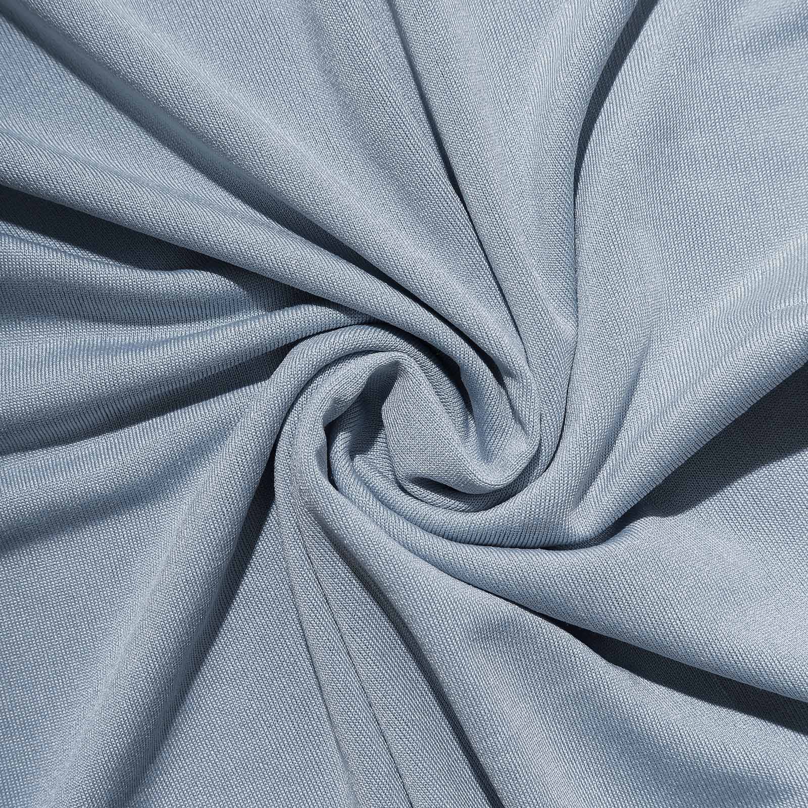 8ft Dusty Blue Spandex Fitted Open Arch Wedding Arch Cover, Double - Sided U - Shaped Backdrop Slipcover - Bell Racket Store