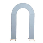 8ft Dusty Blue Spandex Fitted Open Arch Wedding Arch Cover, Double - Sided U - Shaped Backdrop Slipcover - Bell Racket Store