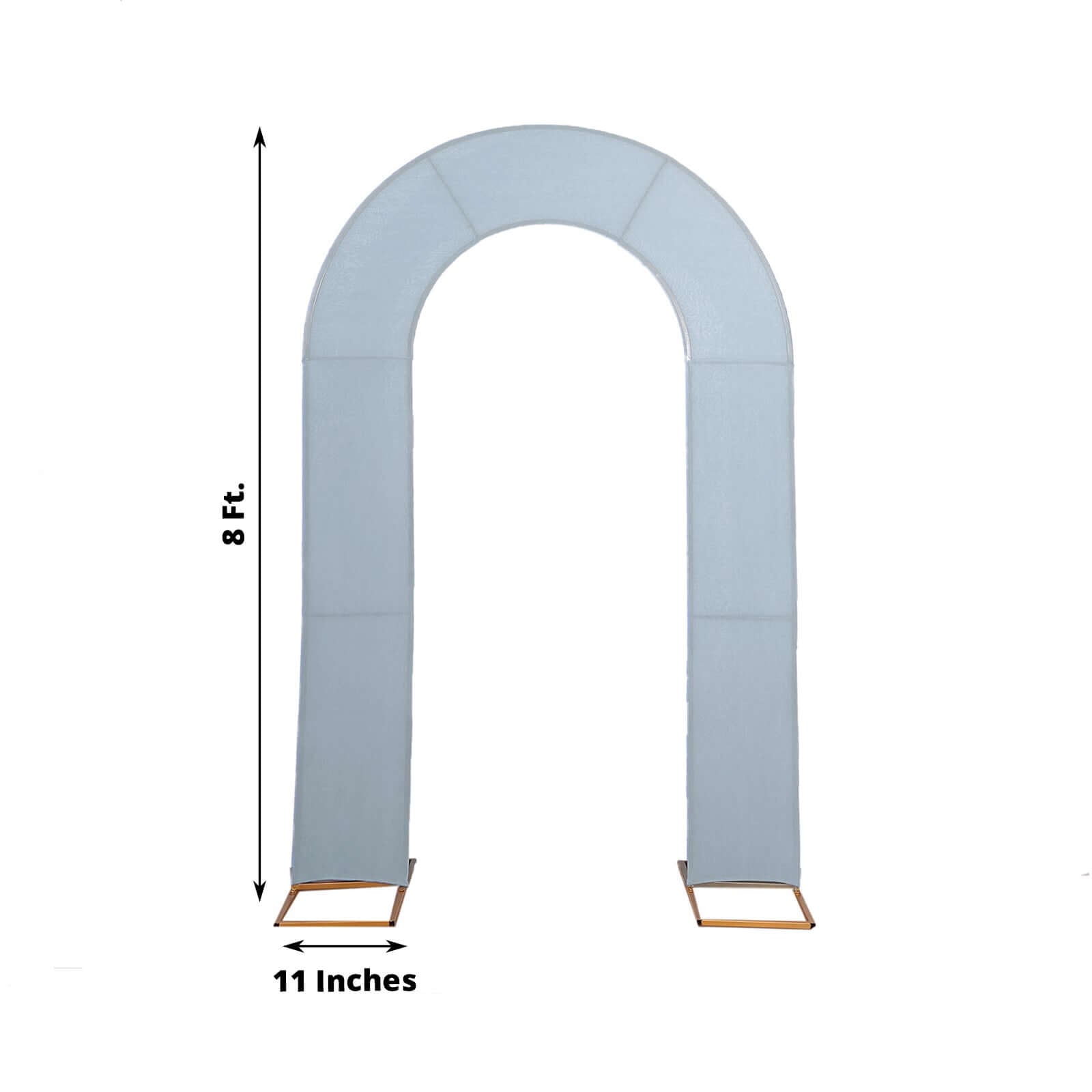 8ft Dusty Blue Spandex Fitted Open Arch Wedding Arch Cover, Double - Sided U - Shaped Backdrop Slipcover - Bell Racket Store