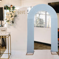 8ft Dusty Blue Spandex Fitted Open Arch Wedding Arch Cover, Double - Sided U - Shaped Backdrop Slipcover - Bell Racket Store