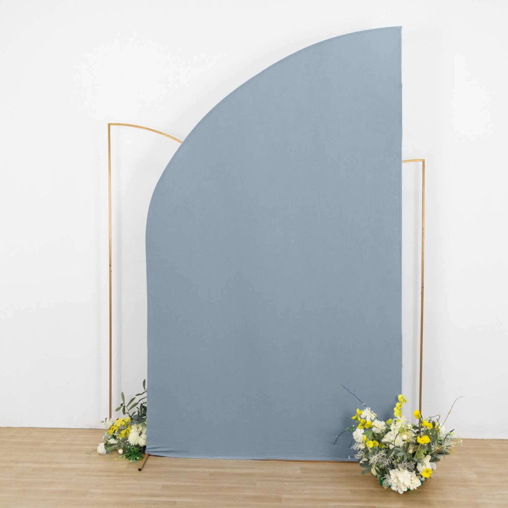 8ft Dusty Blue Spandex Fitted Wedding Arch Cover For Half Moon Top Chiara Backdrop Stand - Bell Racket Store