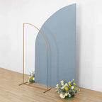 8ft Dusty Blue Spandex Fitted Wedding Arch Cover For Half Moon Top Chiara Backdrop Stand - Bell Racket Store