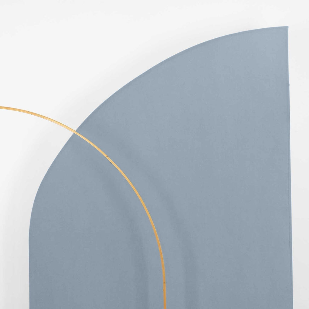8ft Dusty Blue Spandex Fitted Wedding Arch Cover For Half Moon Top Chiara Backdrop Stand - Bell Racket Store