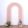 8ft Dusty Rose Spandex Fitted Open Arch Wedding Arch Cover, Double - Sided U - Shaped Backdrop Slipcover - Bell Racket Store