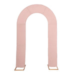 8ft Dusty Rose Spandex Fitted Open Arch Wedding Arch Cover, Double - Sided U - Shaped Backdrop Slipcover - Bell Racket Store