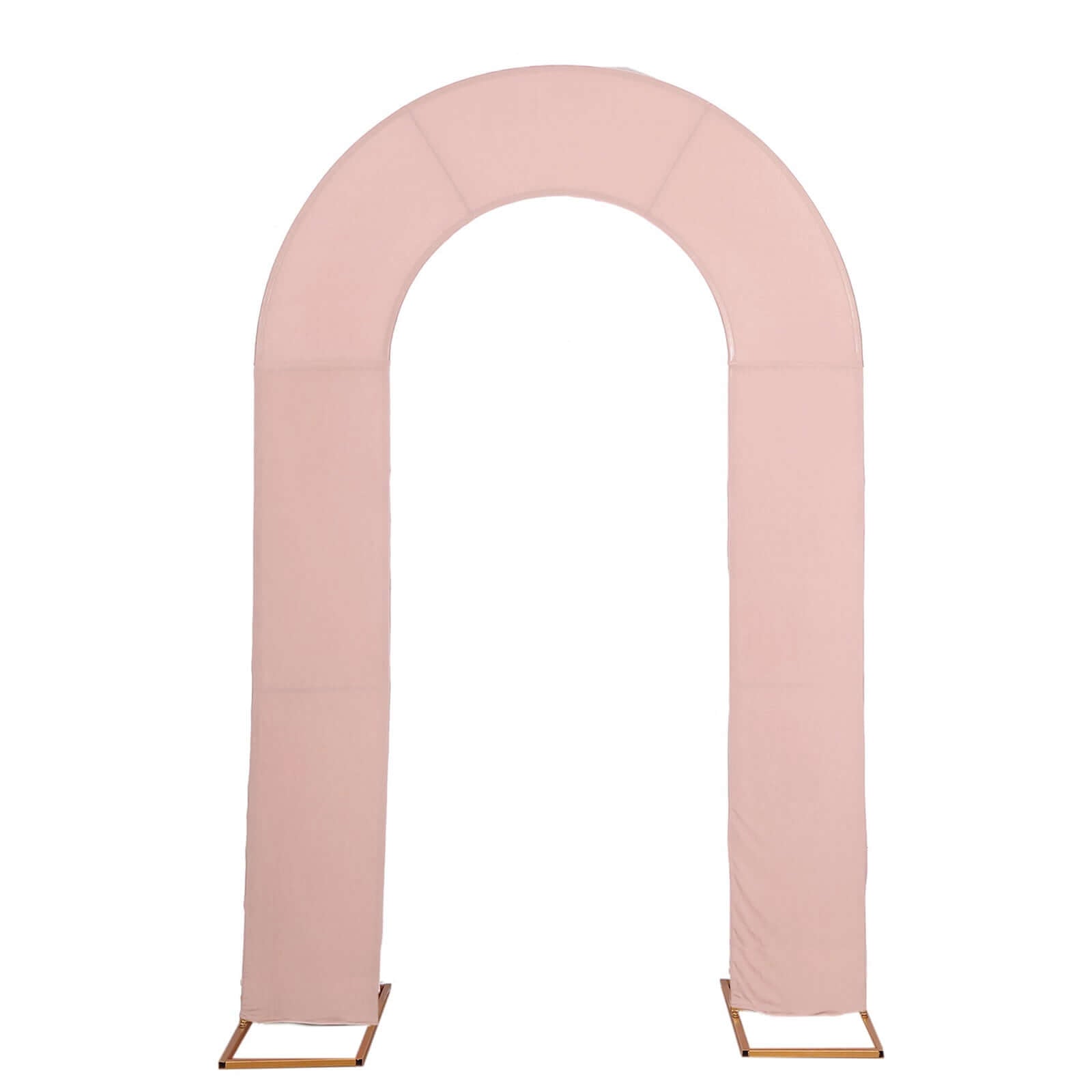 8ft Dusty Rose Spandex Fitted Open Arch Wedding Arch Cover, Double - Sided U - Shaped Backdrop Slipcover - Bell Racket Store