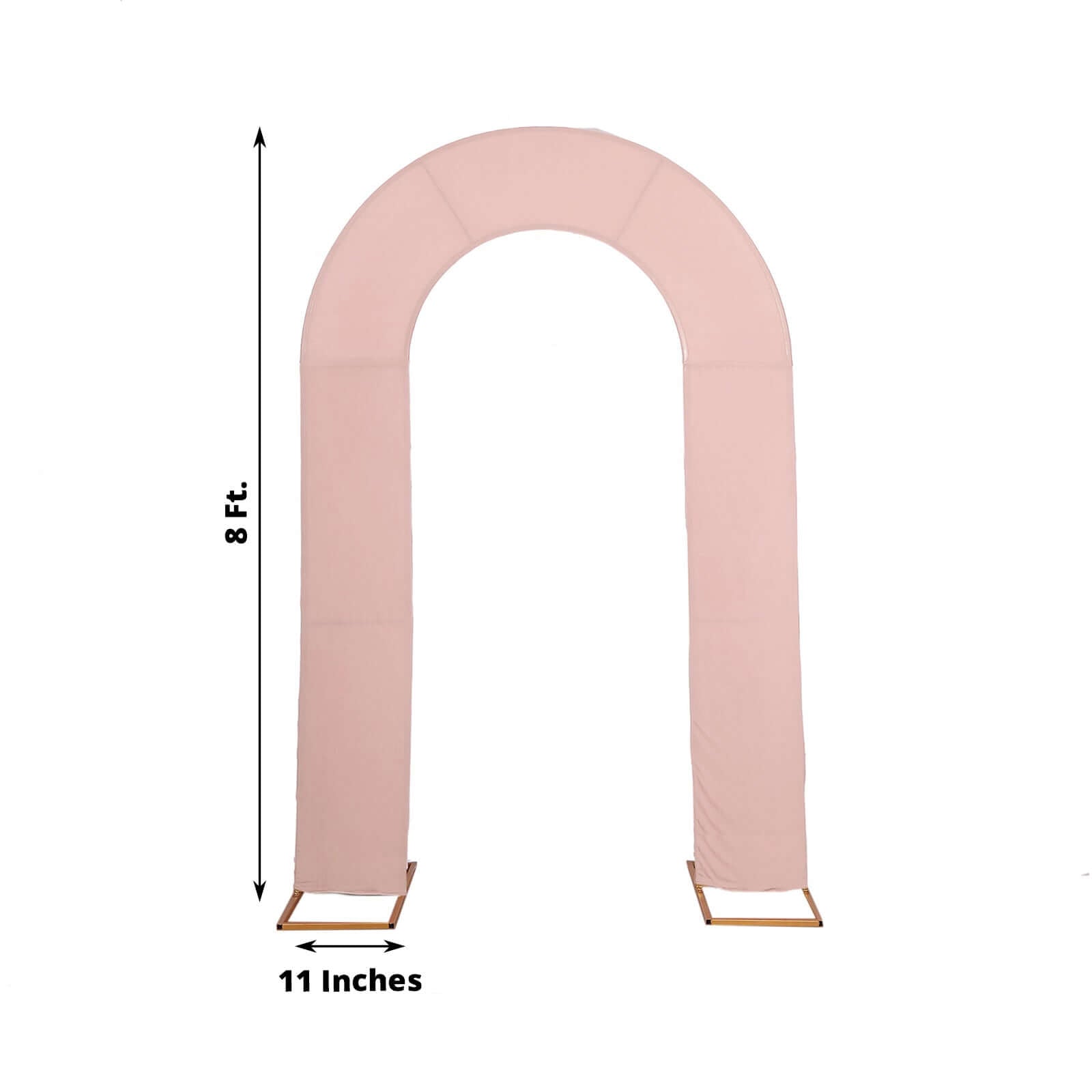 8ft Dusty Rose Spandex Fitted Open Arch Wedding Arch Cover, Double - Sided U - Shaped Backdrop Slipcover - Bell Racket Store