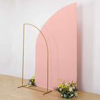 8ft Dusty Rose Spandex Fitted Wedding Arch Cover For Half Moon Top Chiara Backdrop Stand - Bell Racket Store