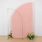 8ft Dusty Rose Spandex Fitted Wedding Arch Cover For Half Moon Top Chiara Backdrop Stand - Bell Racket Store