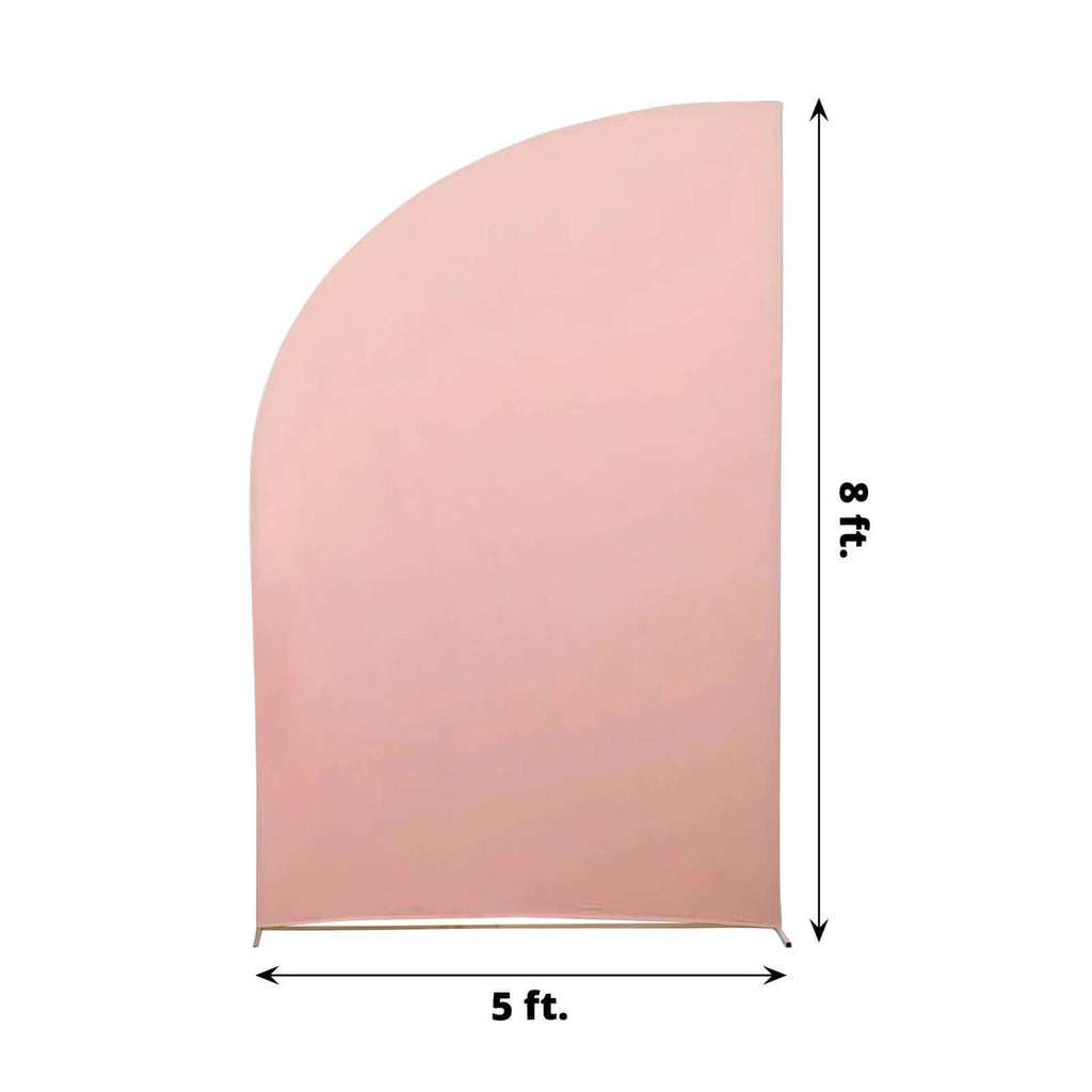 8ft Dusty Rose Spandex Fitted Wedding Arch Cover For Half Moon Top Chiara Backdrop Stand - Bell Racket Store