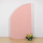 8ft Dusty Rose Spandex Fitted Wedding Arch Cover For Half Moon Top Chiara Backdrop Stand - Bell Racket Store