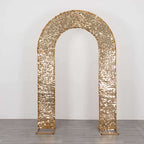8ft Gold Big Payette Sequin Open Arch Wedding Arch Cover, Sparkly U - Shaped Fitted Backdrop Slipcover - Bell Racket Store