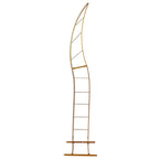 8ft Gold Metal Curved Flower Frame Balloon Arch Stand, Collapsible Wedding Aisle Photo Backdrop With Solid Rectangular Base - Bell Racket Store