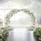 8ft Gold Metal Half Crescent Moon Wedding Arbor Frame, Curved Design Arch Flower Balloon Stand - Bell Racket Store