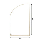 8ft Gold Metal Half Moon Floral Frame Wedding Arbor Stand, Chiara Backdrop Display Arch - Bell Racket Store