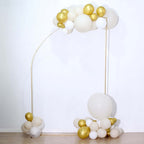 8ft Gold Metal Half Moon Floral Frame Wedding Arbor Stand, Chiara Backdrop Display Arch - Bell Racket Store