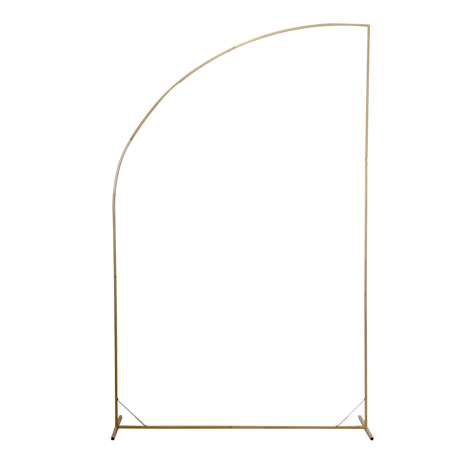 8ft Gold Metal Half Moon Floral Frame Wedding Arbor Stand, Chiara Backdrop Display Arch - Bell Racket Store