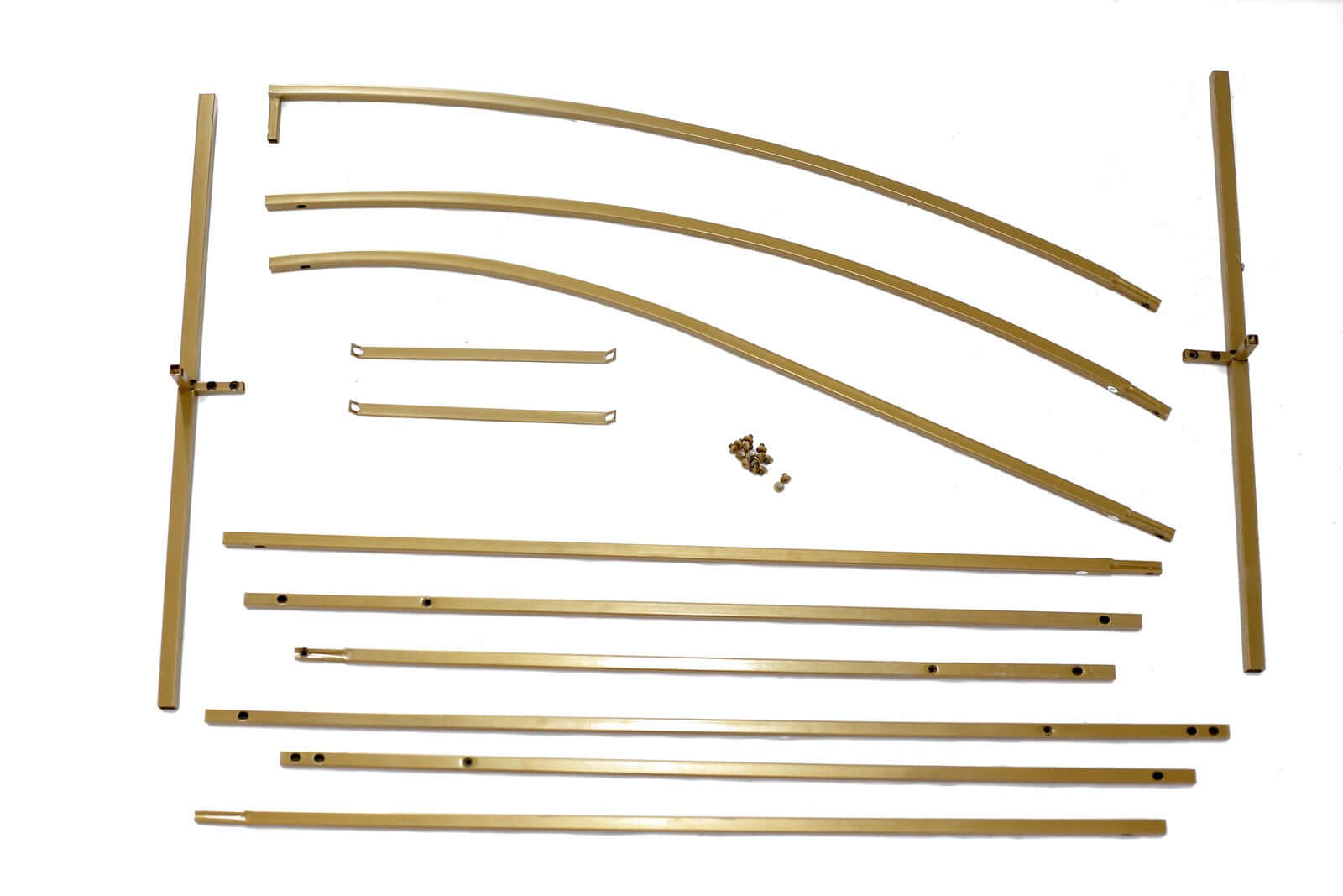 8ft Gold Metal Half Moon Floral Frame Wedding Arbor Stand, Chiara Backdrop Display Arch - Bell Racket Store