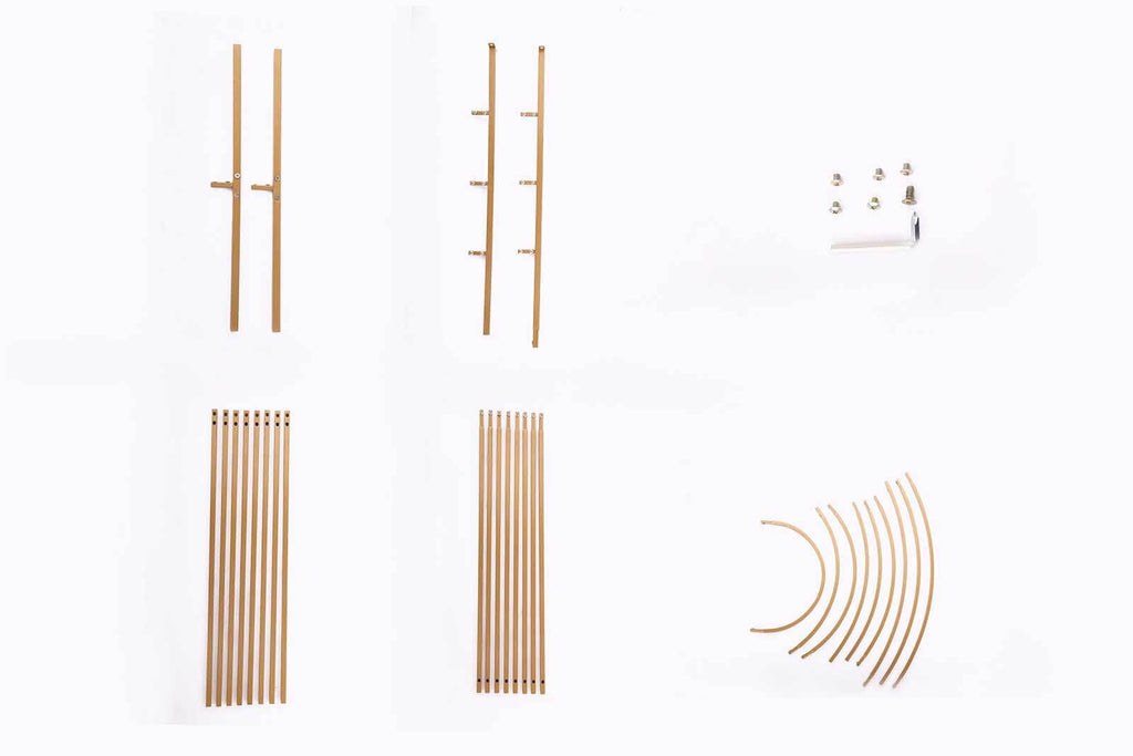 8ft Gold Metal Multi - Layered Round Top Wedding Arch, Rainbow Floral Frame Chiara Backdrop Stand - Bell Racket Store