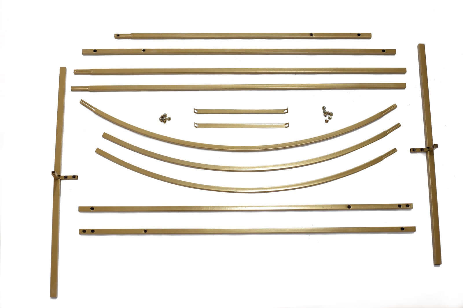 8ft Gold Metal Wedding Arch Chiara Backdrop Stand Floral Display Frame With Round Top - Bell Racket Store