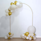 8ft Gold Metal Wedding Arch Chiara Backdrop Stand Floral Display Frame With Round Top - Bell Racket Store