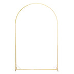 8ft Gold Metal Wedding Arch Chiara Backdrop Stand Floral Display Frame With Round Top - Bell Racket Store