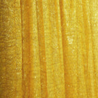 8ft Gold Metallic Fringe Shag Event Drapery Panel, Shimmery Tinsel Polyester Divider Backdrop Curtain - Bell Racket Store