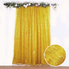 8ft Gold Metallic Fringe Shag Event Drapery Panel, Shimmery Tinsel Polyester Divider Backdrop Curtain - Bell Racket Store