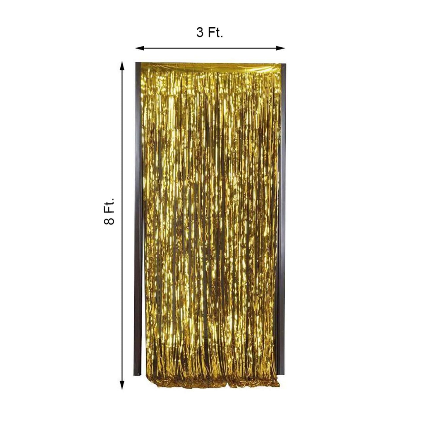 8ft Gold Metallic Tinsel Foil Fringe Doorway Curtain Party Backdrop - NestOCart