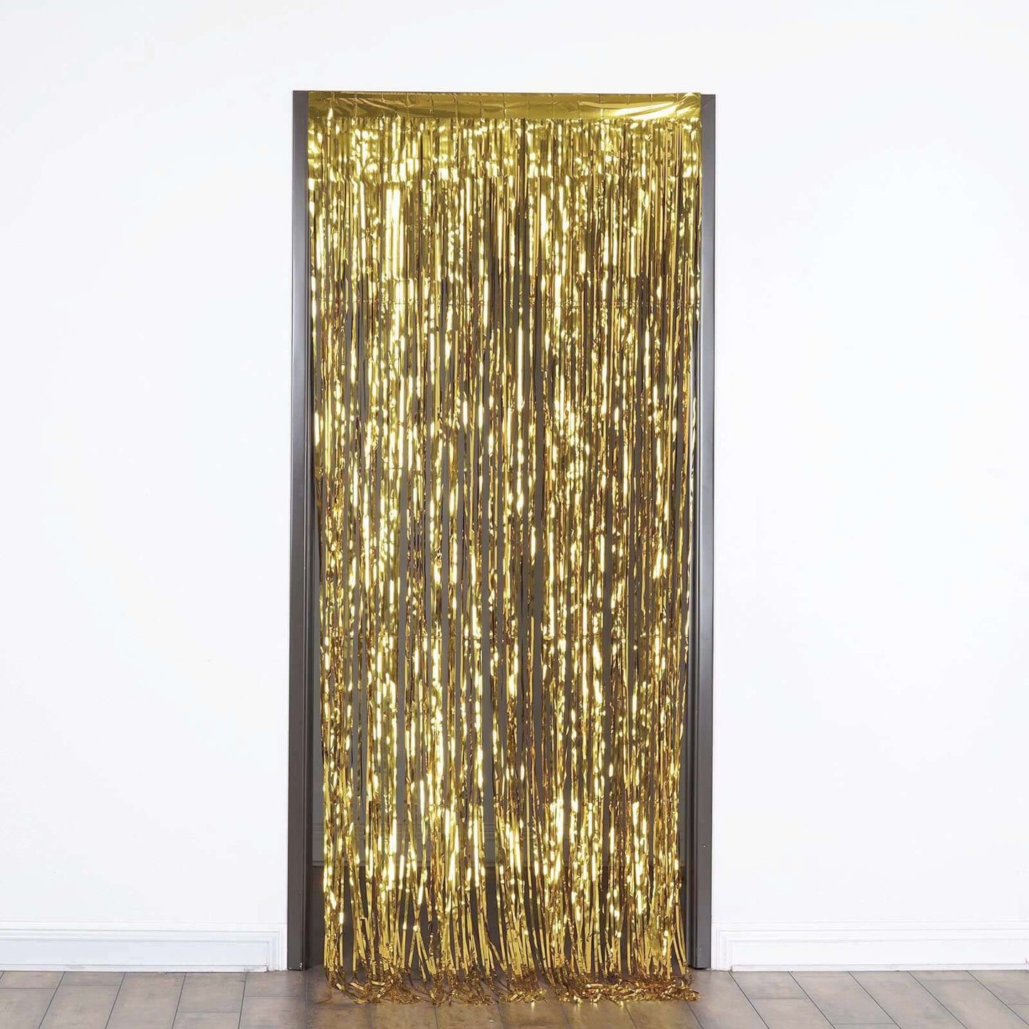 8ft Gold Metallic Tinsel Foil Fringe Doorway Curtain Party Backdrop - NestOCart