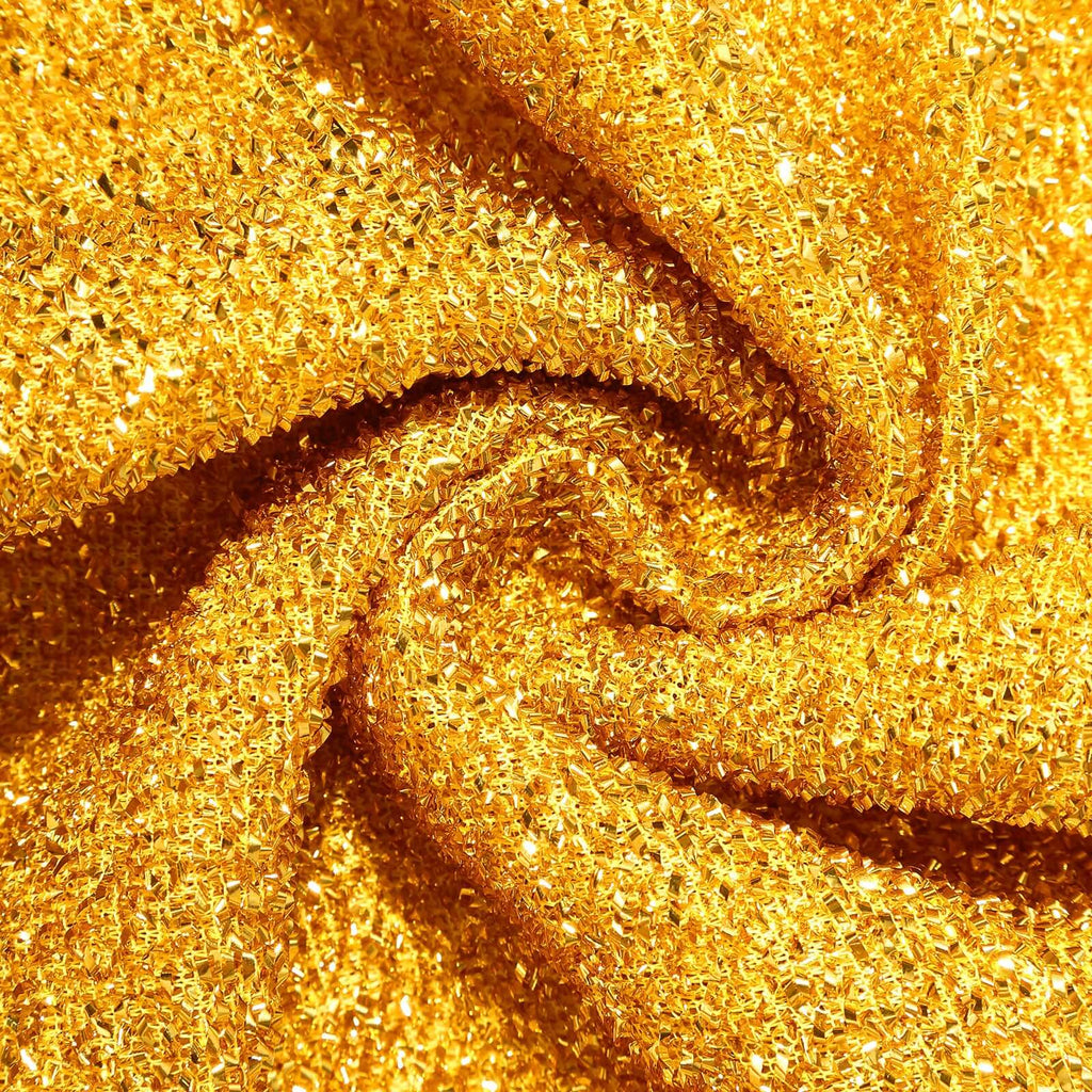 8ft Gold Spandex Fitted U - Shaped Wedding Arch Cover With Shimmer Tinsel Finish, Double - Sided Open Arch Backdrop Slipcover - Bell Racket Store