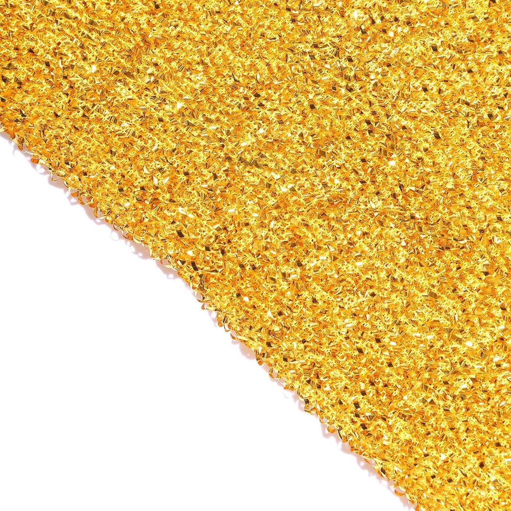 8ft Gold Spandex Fitted U - Shaped Wedding Arch Cover With Shimmer Tinsel Finish, Double - Sided Open Arch Backdrop Slipcover - Bell Racket Store