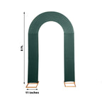 8ft Hunter Emerald Green Spandex Fitted Open Arch Wedding Arch Cover, Double - Sided U - Shaped Backdrop Slipcover - Bell Racket Store