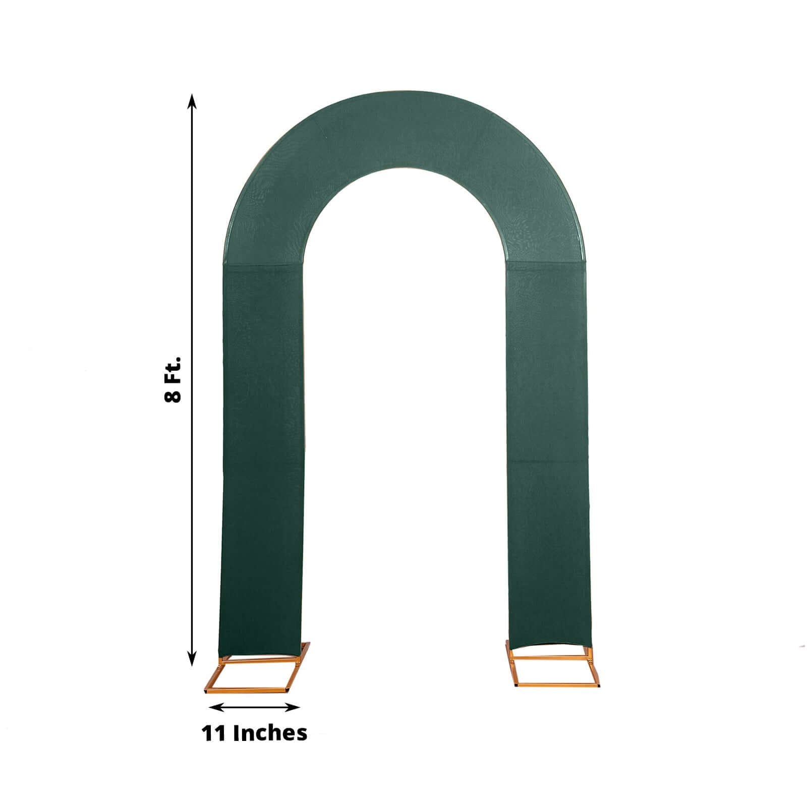 8ft Hunter Emerald Green Spandex Fitted Open Arch Wedding Arch Cover, Double - Sided U - Shaped Backdrop Slipcover - Bell Racket Store