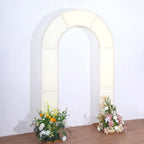8ft Ivory Spandex Fitted Open Arch Wedding Arch Cover, Double - Sided U - Shaped Backdrop Slipcover - Bell Racket Store