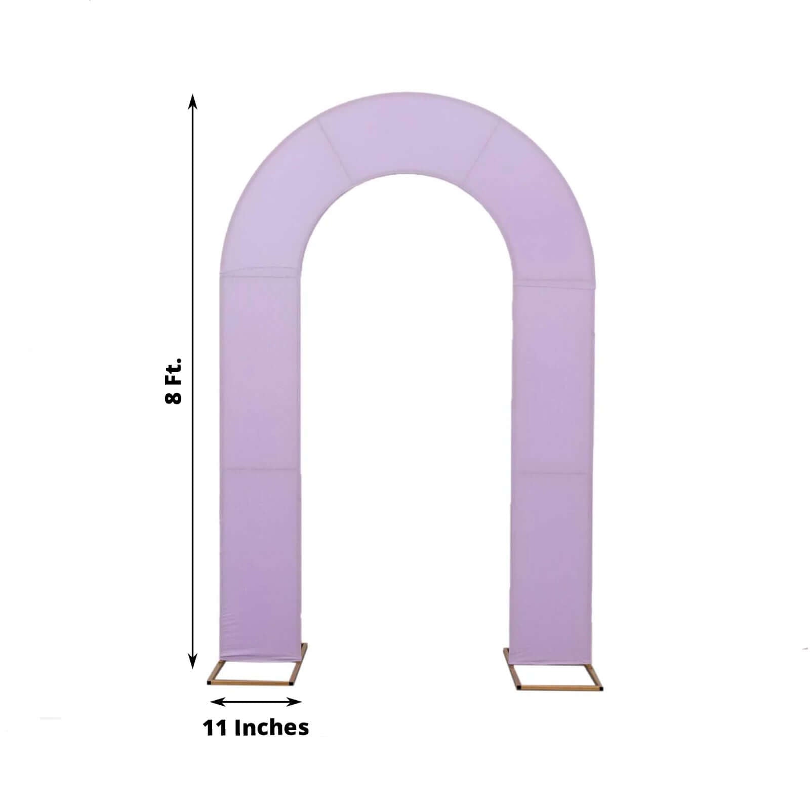 8ft Lavender Lilac Spandex Fitted Open Arch Wedding Arch Cover, Double - Sided U - Shaped Backdrop Slipcover - Bell Racket Store