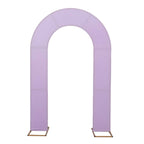8ft Lavender Lilac Spandex Fitted Open Arch Wedding Arch Cover, Double - Sided U - Shaped Backdrop Slipcover - Bell Racket Store