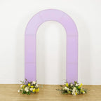 8ft Lavender Lilac Spandex Fitted Open Arch Wedding Arch Cover, Double - Sided U - Shaped Backdrop Slipcover - Bell Racket Store