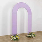 8ft Lavender Lilac Spandex Fitted Open Arch Wedding Arch Cover, Double - Sided U - Shaped Backdrop Slipcover - Bell Racket Store