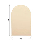 8ft Matte Beige Spandex Fitted Wedding Arch Cover For Round Top Chiara Backdrop Stand - Bell Racket Store