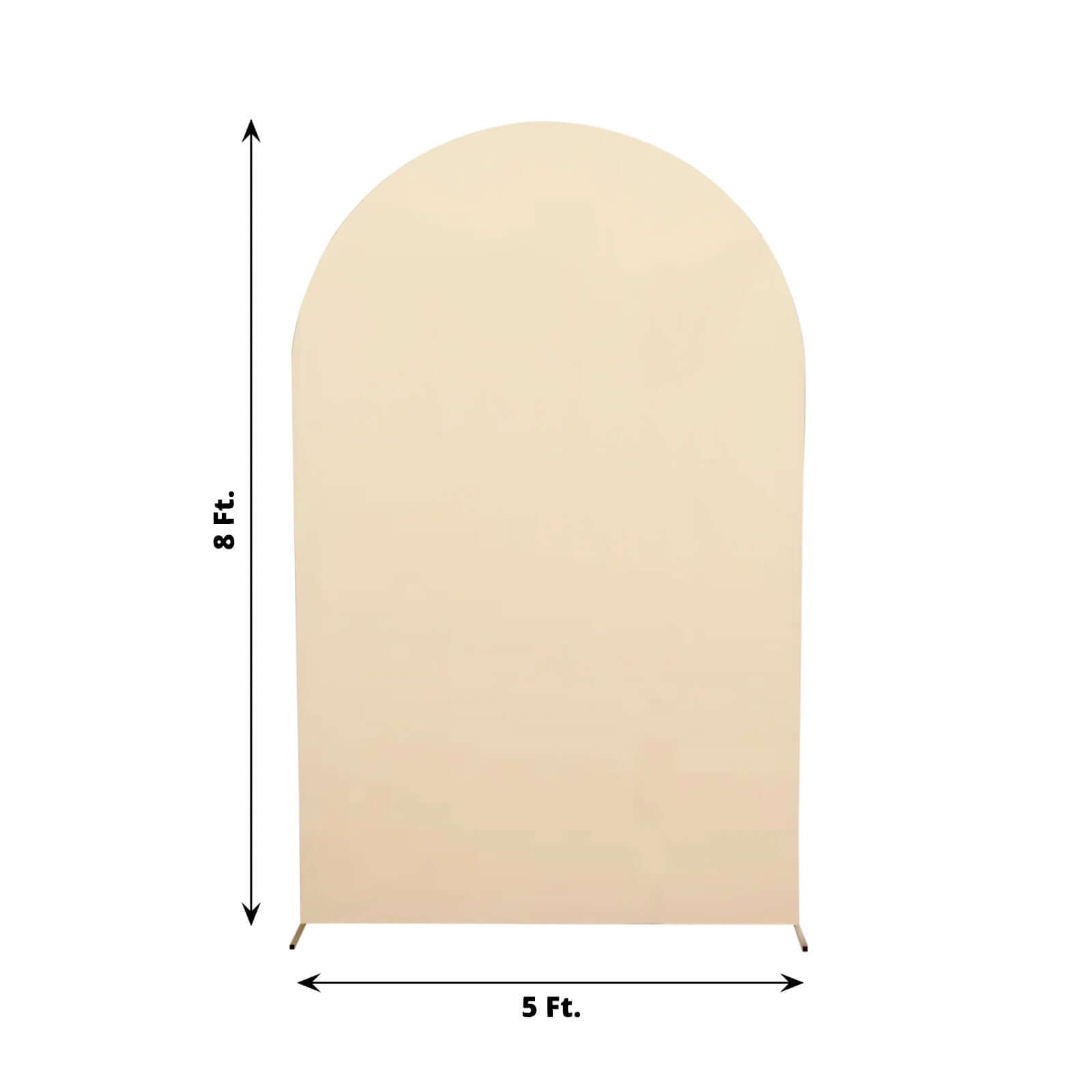 8ft Matte Beige Spandex Fitted Wedding Arch Cover For Round Top Chiara Backdrop Stand - Bell Racket Store