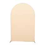 8ft Matte Beige Spandex Fitted Wedding Arch Cover For Round Top Chiara Backdrop Stand - Bell Racket Store