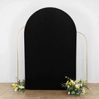 8ft Matte Black Spandex Fitted Wedding Arch Cover For Round Top Chiara Backdrop Stand - Bell Racket Store