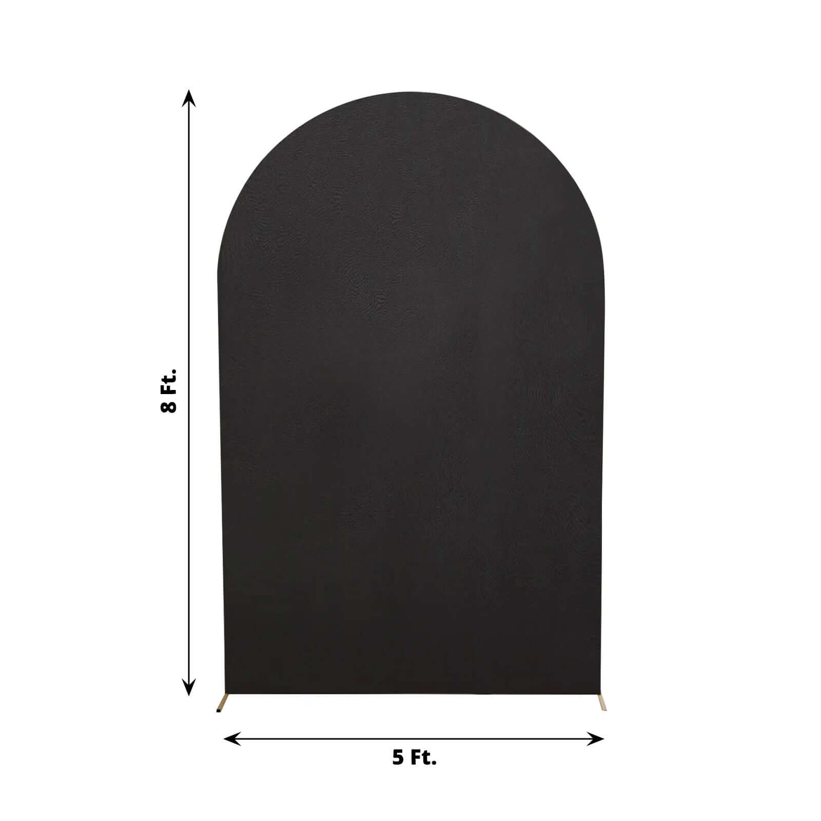 8ft Matte Black Spandex Fitted Wedding Arch Cover For Round Top Chiara Backdrop Stand - Bell Racket Store