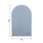 8ft Matte Dusty Blue Spandex Fitted Wedding Arch Cover For Round Top Chiara Backdrop Stand - Bell Racket Store