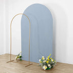 8ft Matte Dusty Blue Spandex Fitted Wedding Arch Cover For Round Top Chiara Backdrop Stand - Bell Racket Store