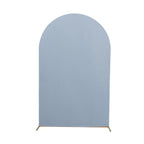 8ft Matte Dusty Blue Spandex Fitted Wedding Arch Cover For Round Top Chiara Backdrop Stand - Bell Racket Store
