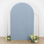 8ft Matte Dusty Blue Spandex Fitted Wedding Arch Cover For Round Top Chiara Backdrop Stand - Bell Racket Store