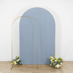 8ft Matte Dusty Blue Spandex Fitted Wedding Arch Cover For Round Top Chiara Backdrop Stand - Bell Racket Store
