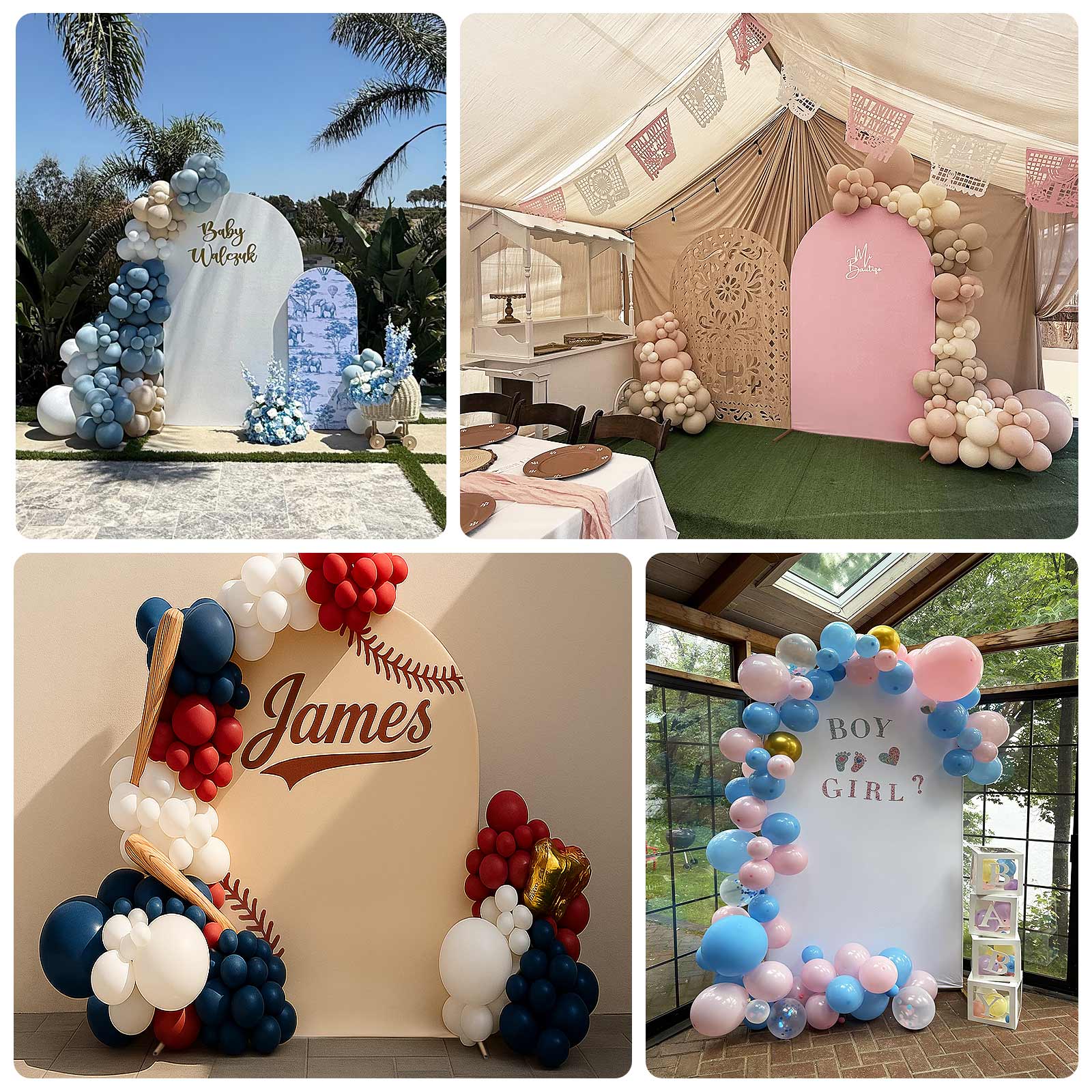 8ft Matte Dusty Rose Spandex Fitted Wedding Arch Cover For Round Top Chiara Backdrop Stand - Bell Racket Store